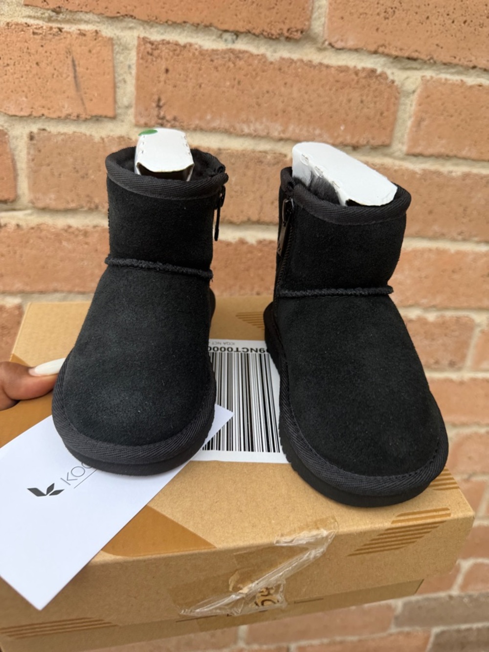 UGG Koolaburra Black Infant Zip Suede Boots